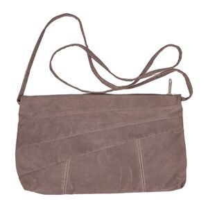 Suede Fabric Gray Shoulder Bag Black 2000s